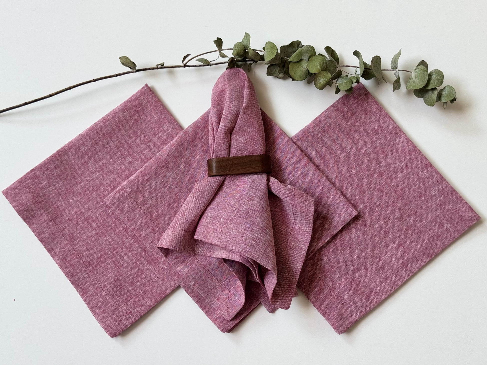 Servilletas Lino Algodón Fresa Rayas (Set 4 piezas)