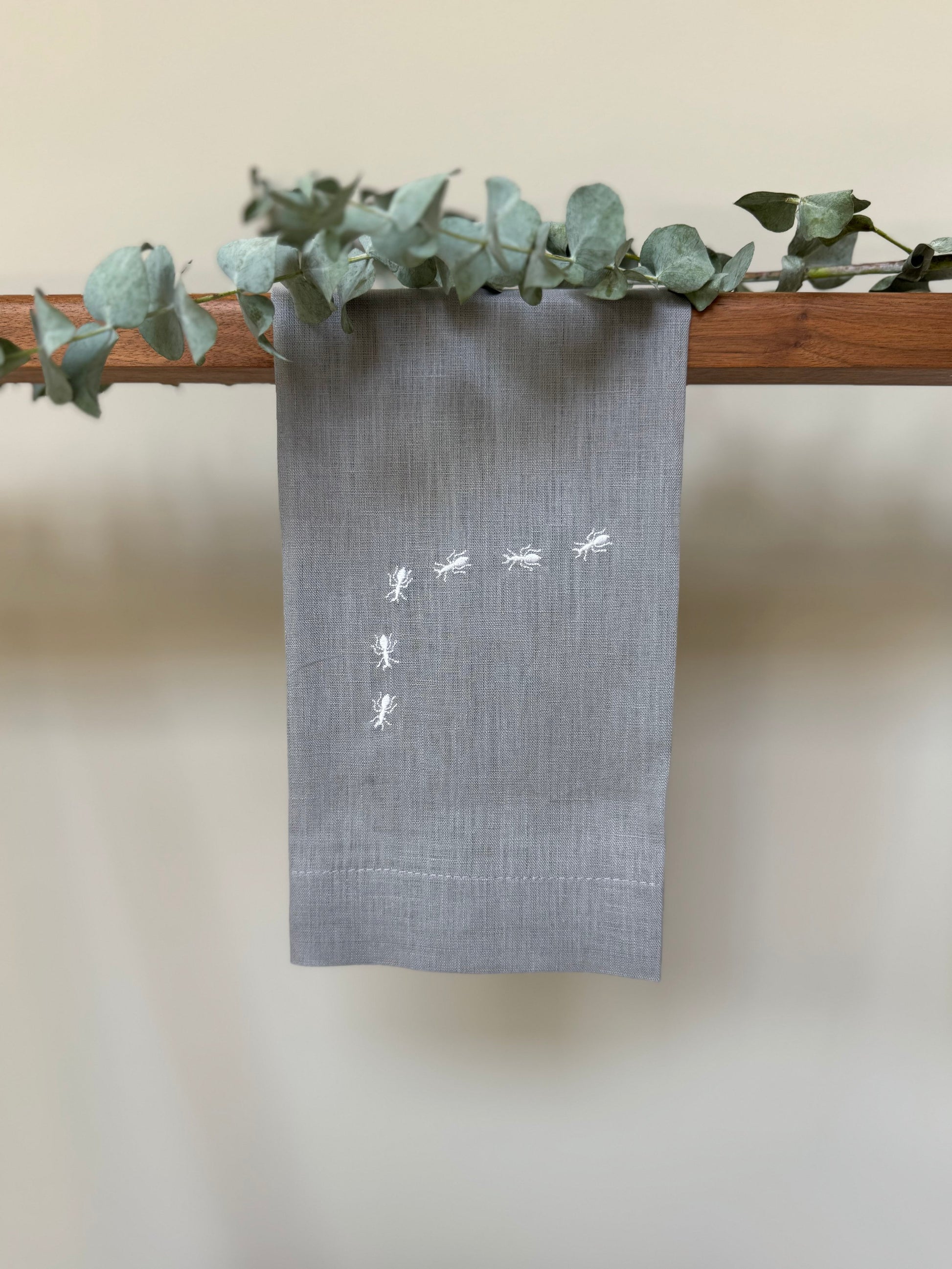 Toalla Hormigas Lino Gris