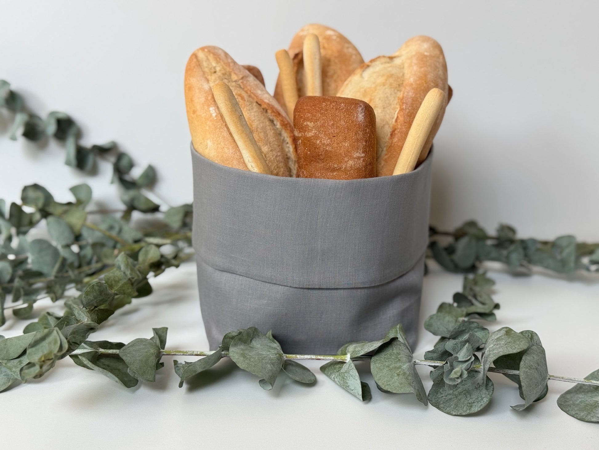Canasta Lino Gris (1 pieza)