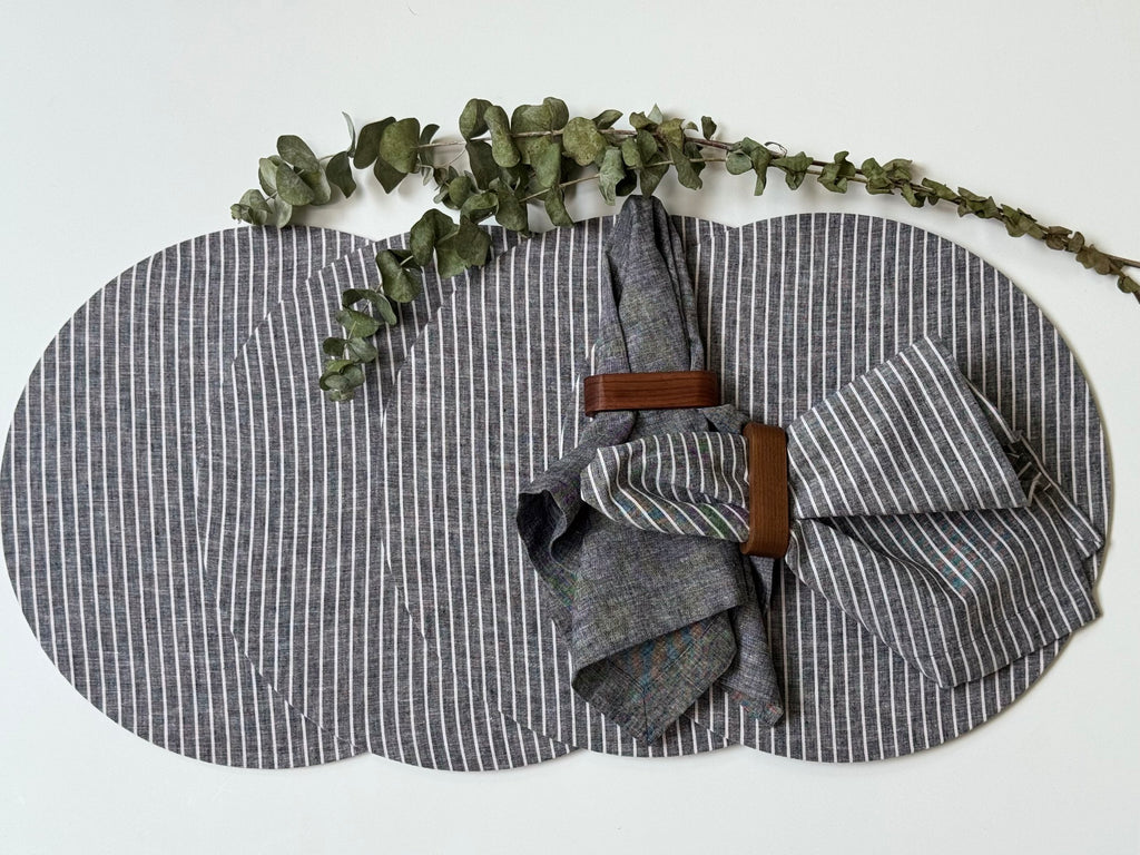 Servilletas Lino Algodón Carbón (Set 4 piezas)
