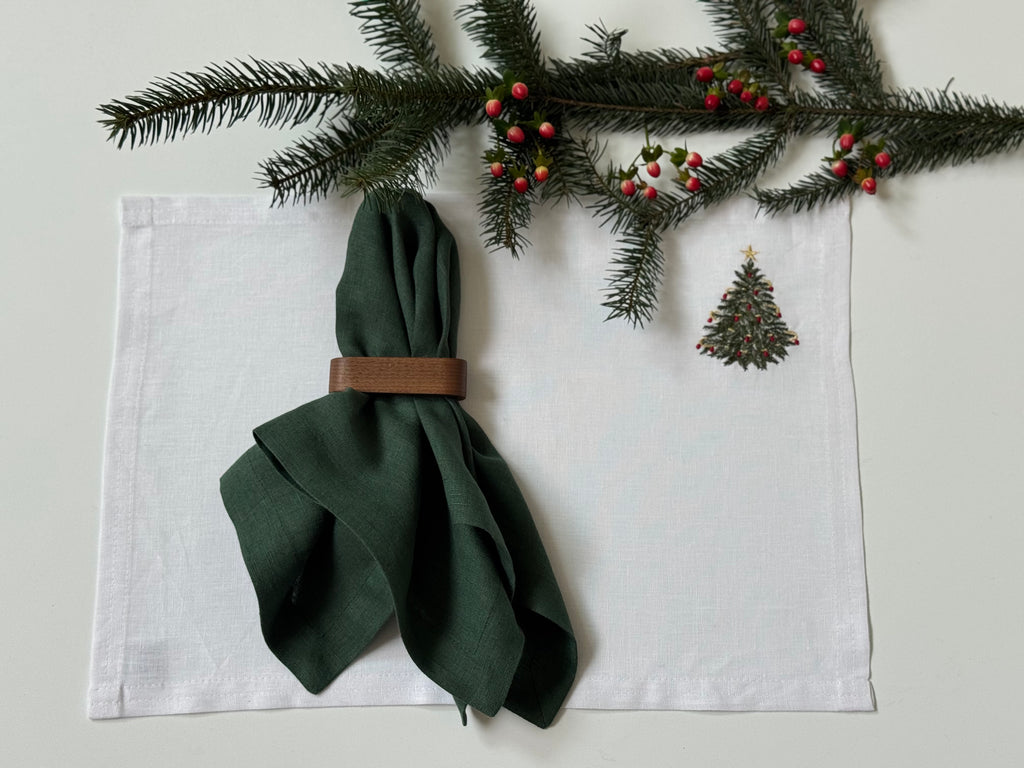 Individuales Lino Árbol Navidad (Set 4 piezas)