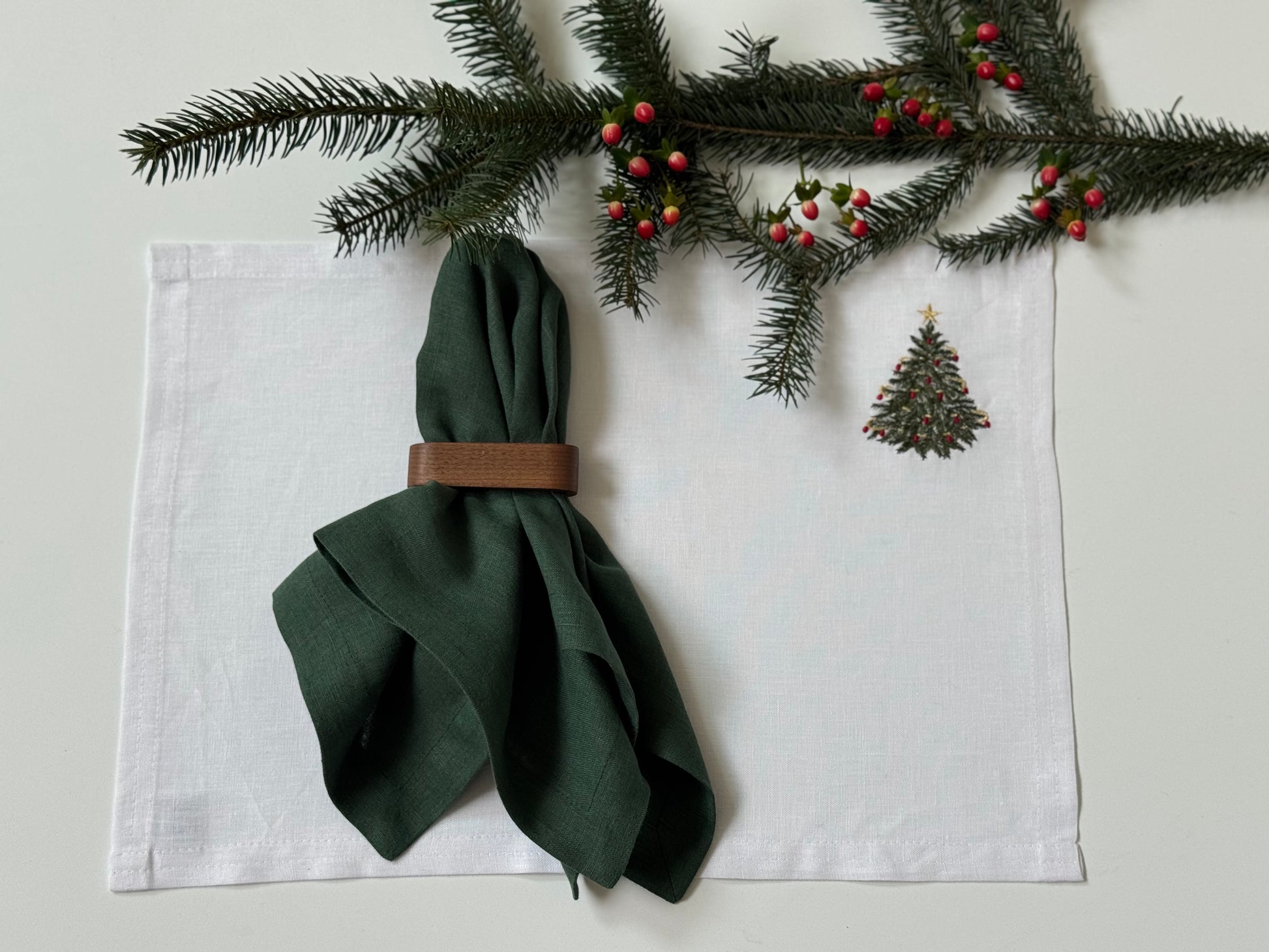 Individuales Lino Árbol Navidad (Set 4 piezas)