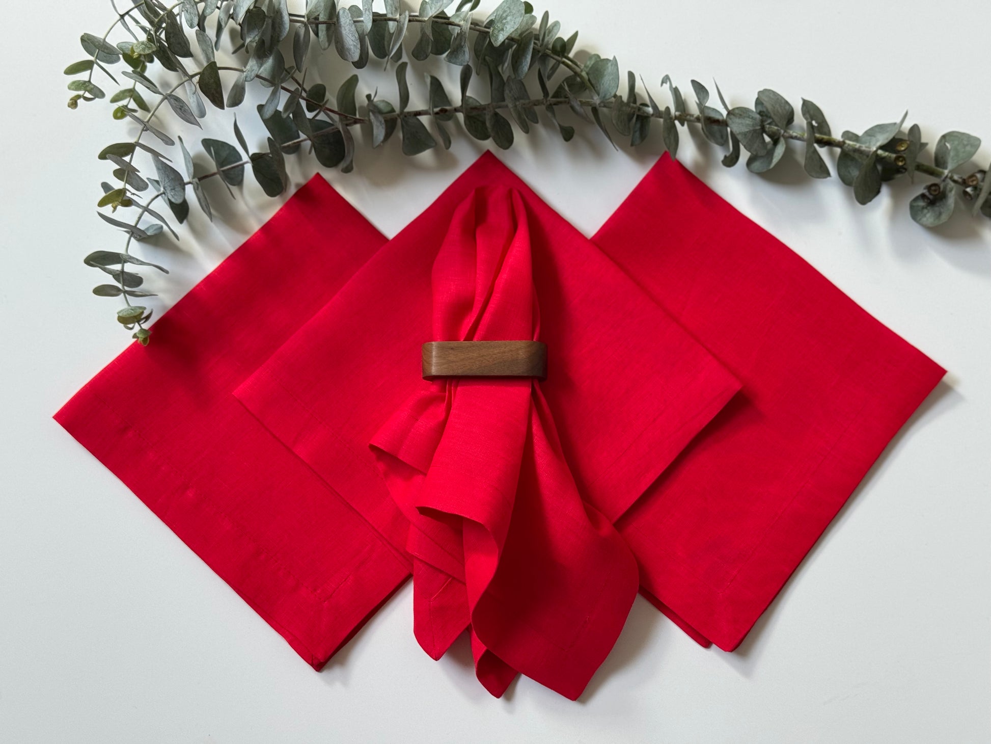 Servilletas Lino Rojo (Set 4 piezas)