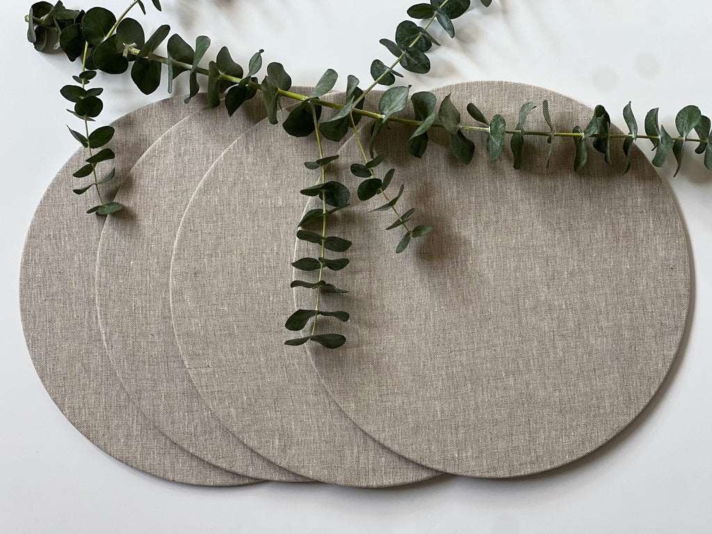 Fundas Plato Base Lino Natural (Set 4 piezas)