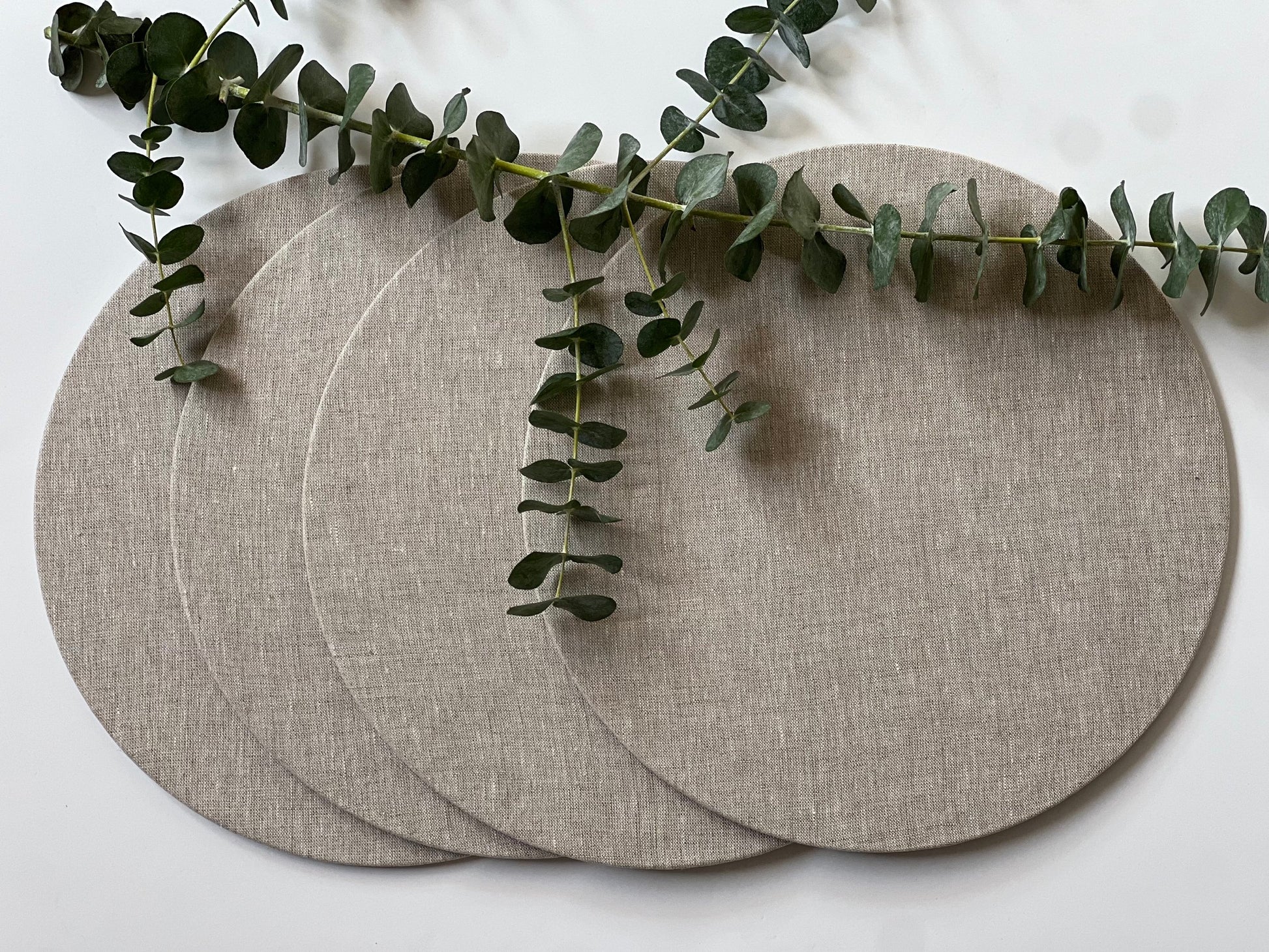 Fundas Plato Base Lino Natural (Set 4 piezas)