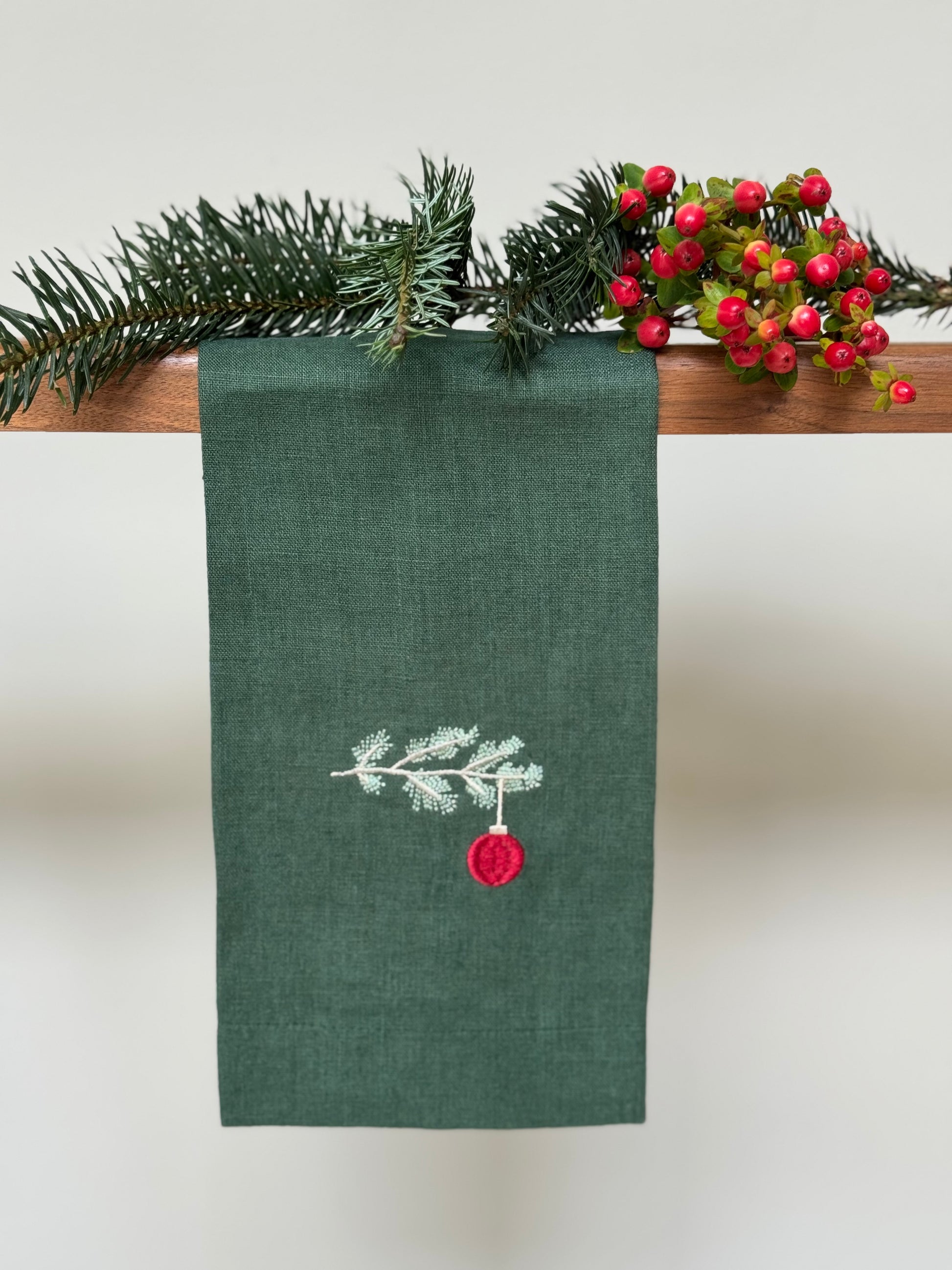 Toalla Navidad Lino Verde