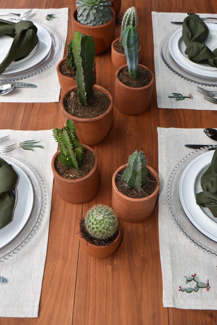 Individuales de lino Mix Nopales natural (4 piezas)