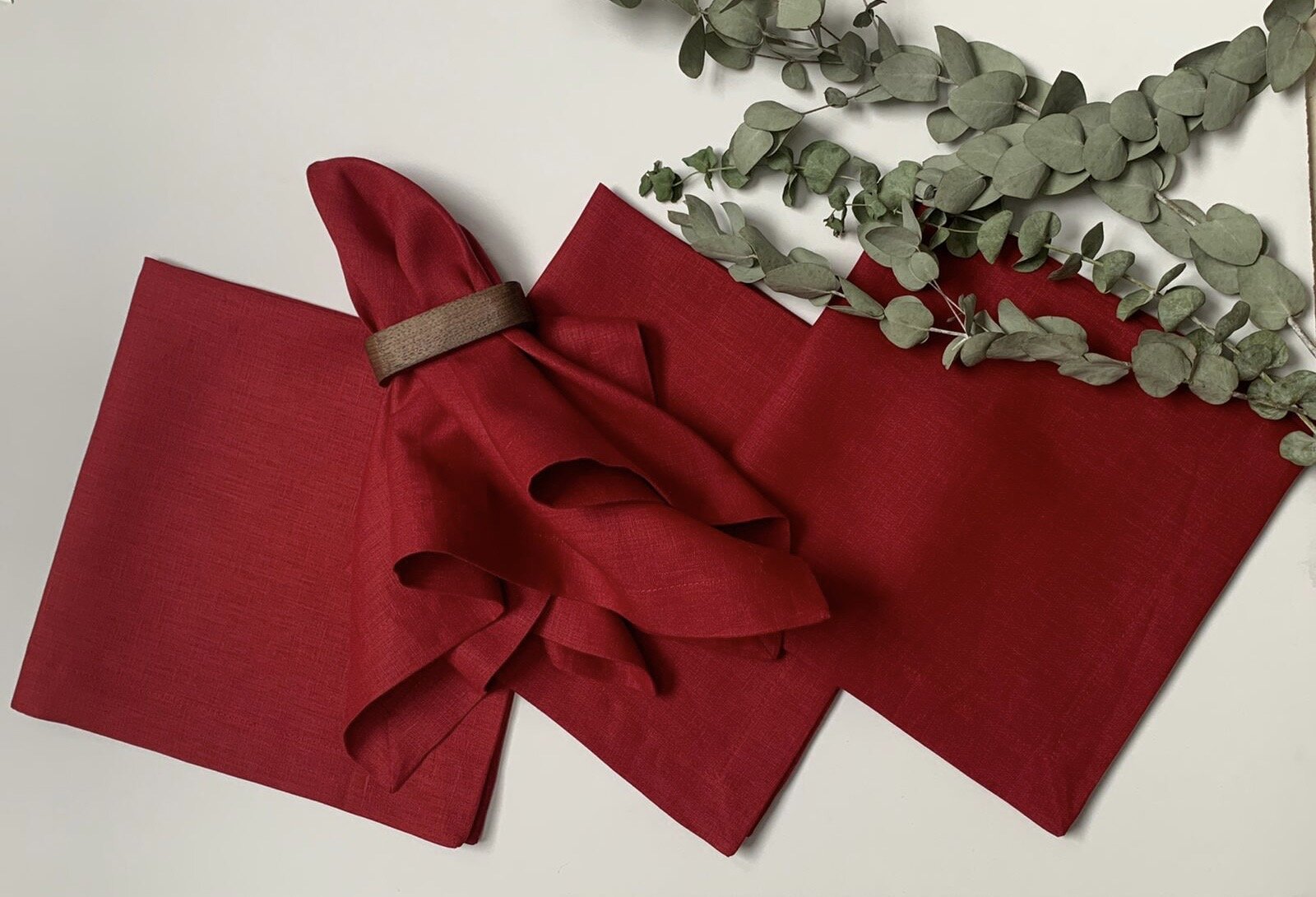 Servilletas Lino Cereza (Set 4 piezas)