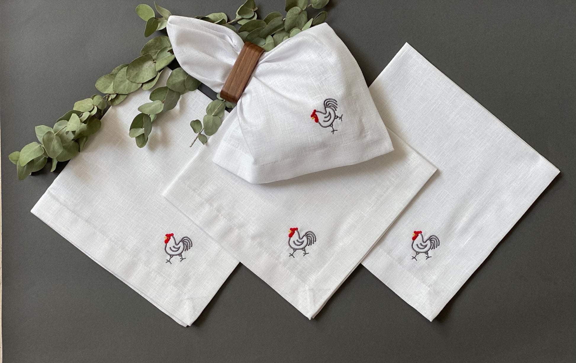 Servilletas Algodón Gallo  (Set 4 piezas)